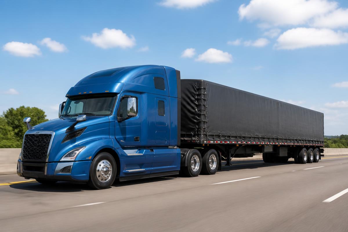 Volvo VNL with Conestoga trailer
